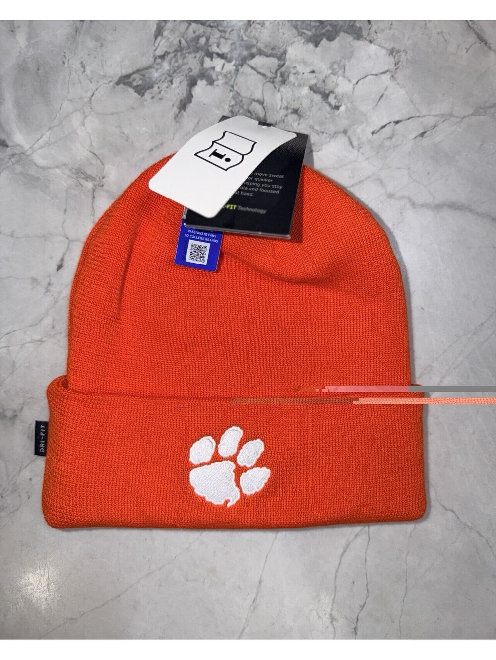 Nike Clemson Tigers Dri-FIT Reversible Beanie Orange NWT NCAA Paw Swoosh OSFA